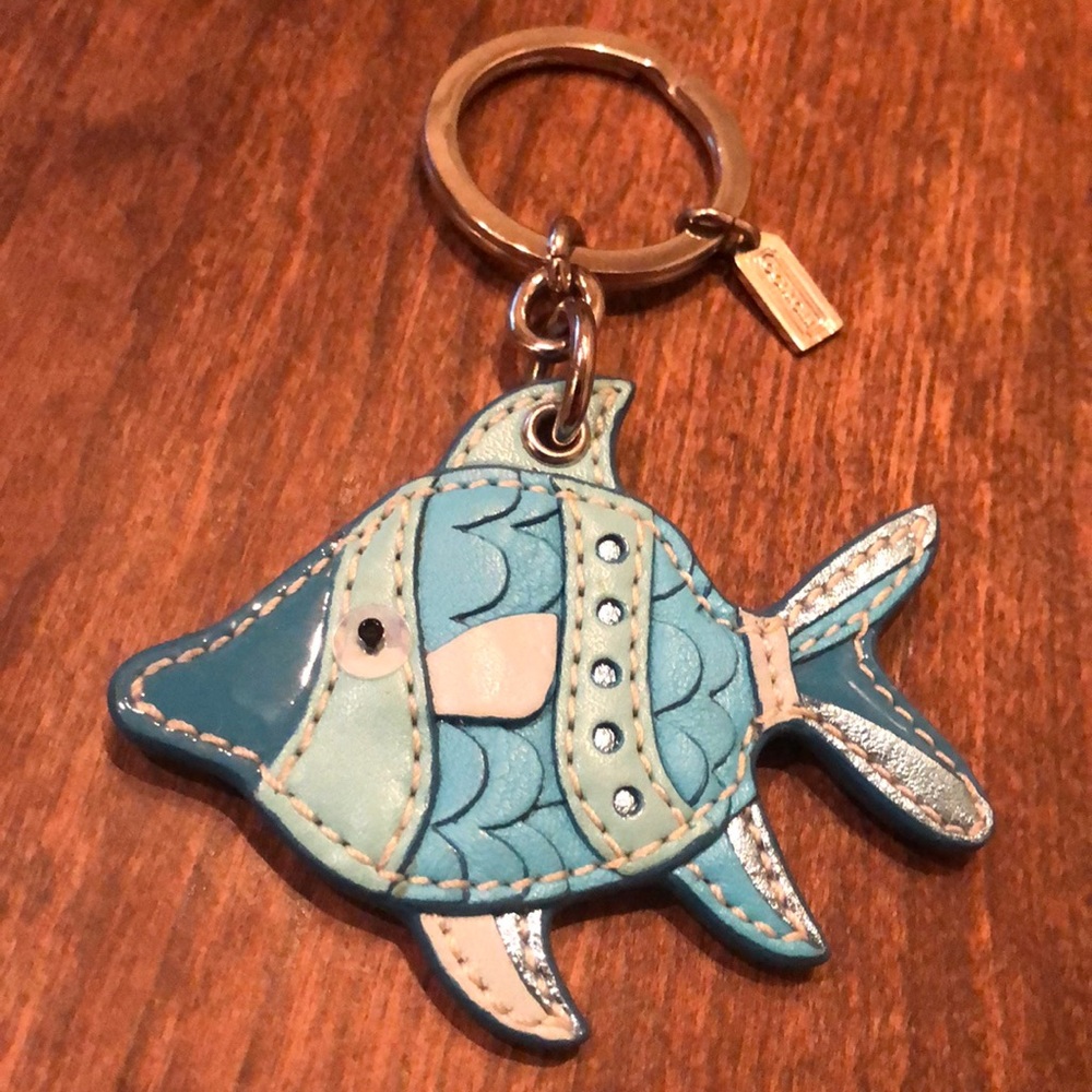 Coach Blue Fish Keychain